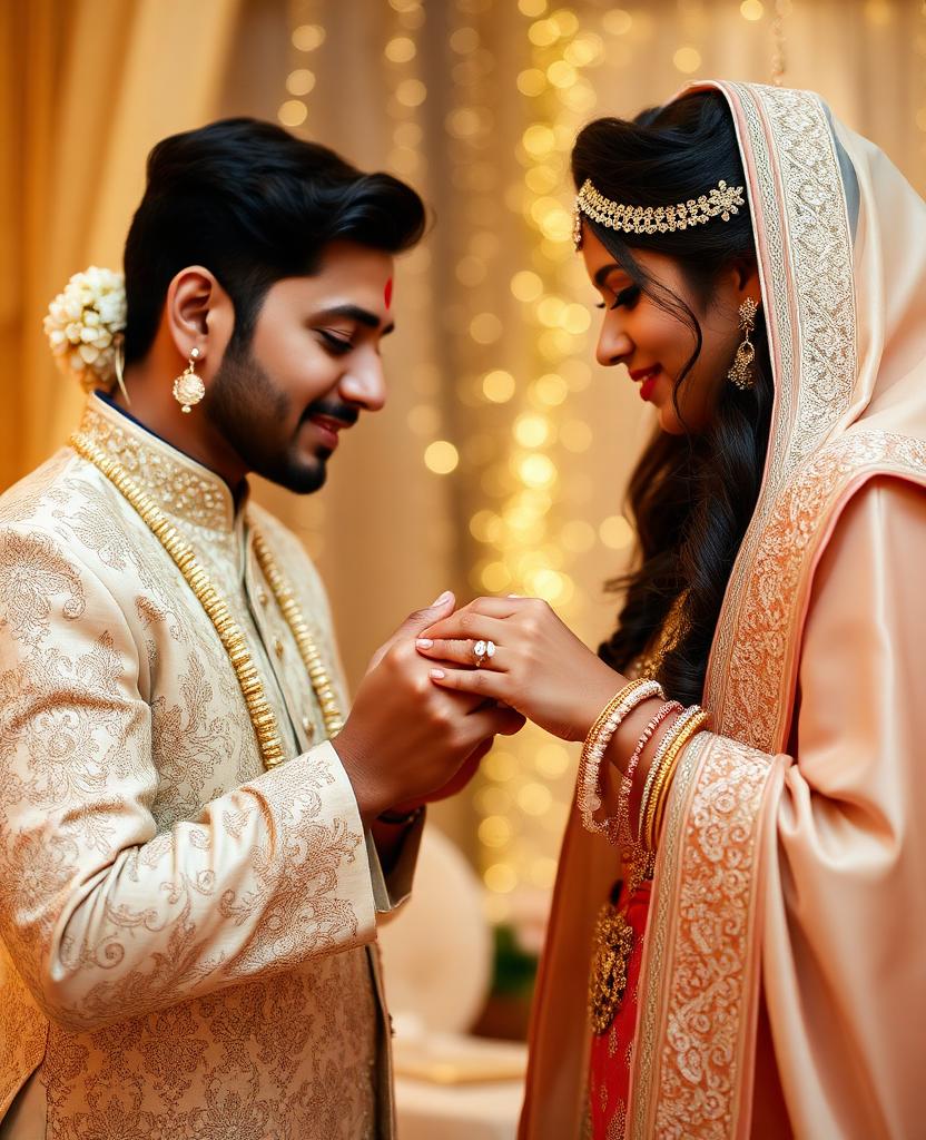 Engagement pose ideas with ring exchange