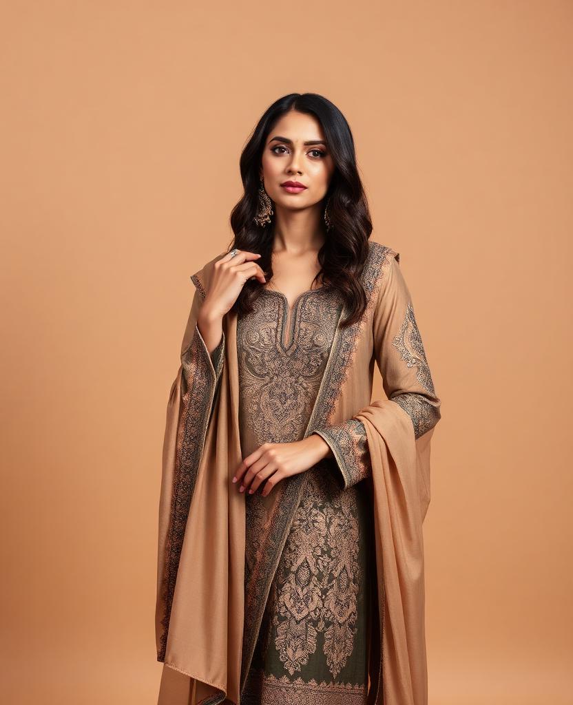 Editorial fashion photoshoot of embroidered ethnic wear