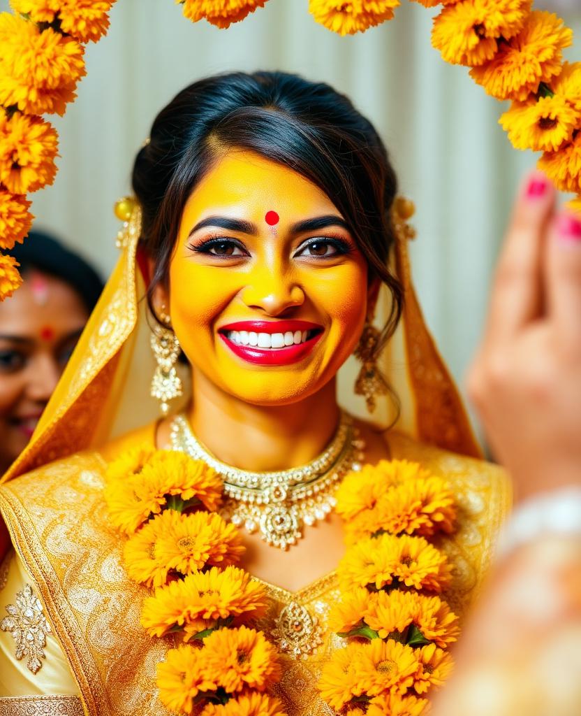 Haldi and mehndi ceremony pose ideas